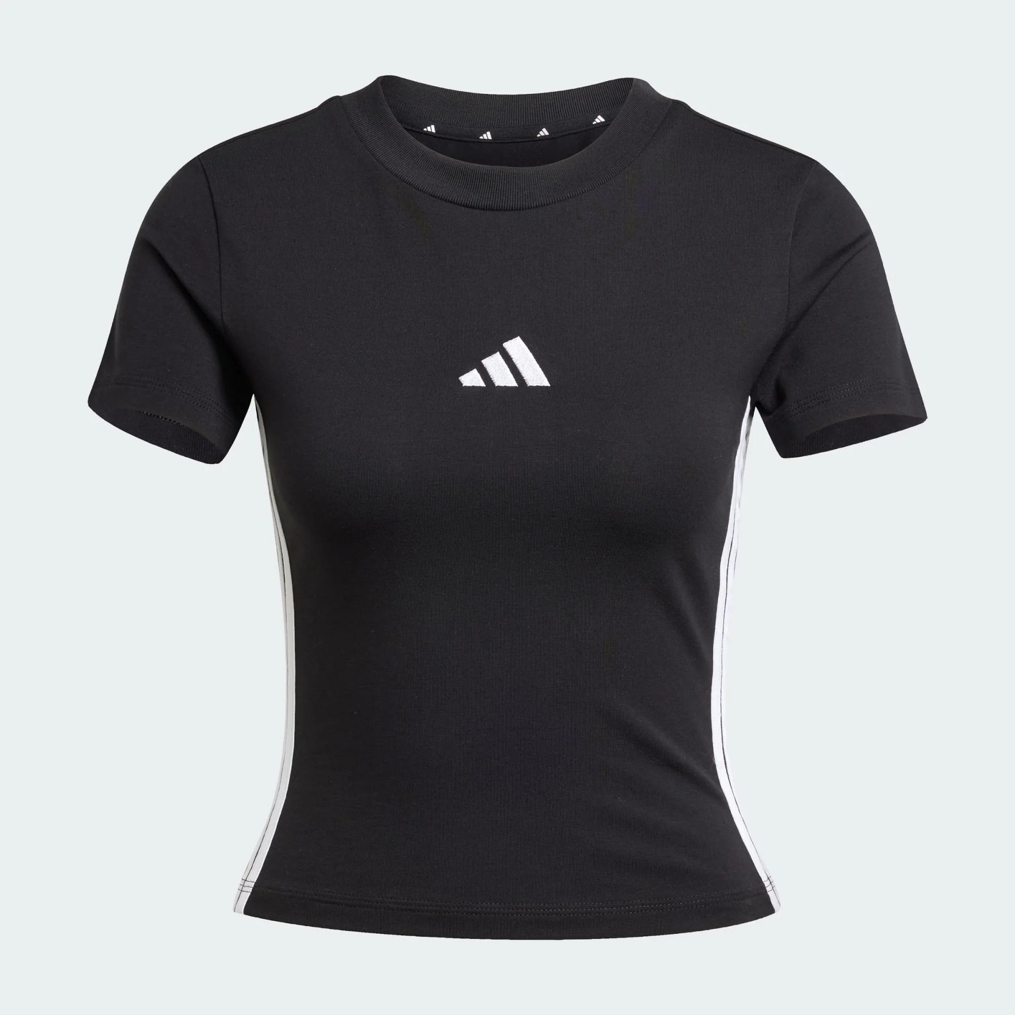 T-shirts de Algodão Justa Mulher Adidas 3 Stripes Essentials - Image 6